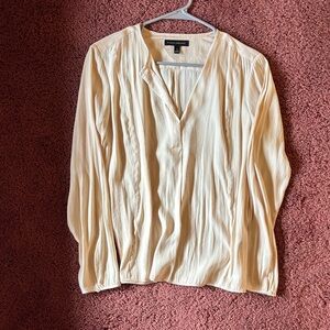 Banana Republic Ivory V-Neck Long Sleeve Blouse